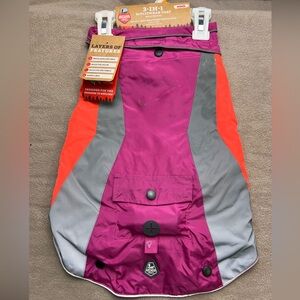 Arcadia Trail 3-in-1 Multiwear Dog Coat Purple Silver Orange